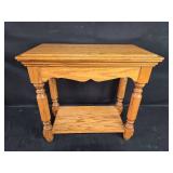 Solid Wood End Table with Decorative Turned Legs