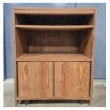 Mid-Century Style Wooden Cabinet with Shelves and Doors