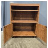 Mid-Century Style Wooden Cabinet with Shelves and Doors