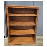 Vintage Wooden Bookshelf with Decorative Trim
