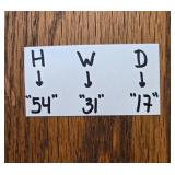 Oak Finish Wood Armoire with Shelves and Drawers