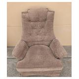 Comfortable Light Brown Armchair with Tufted Back