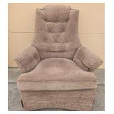 Comfortable Light Brown Armchair with Tufted Back