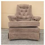 Comfortable Light Brown Armchair with Tufted Back