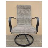 Set of 3 Swivel Patio Chairs with Taupe Woven Fabric