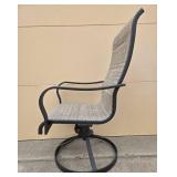 Set of 3 Swivel Patio Chairs with Taupe Woven Fabric
