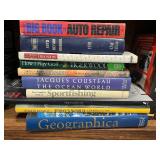 Collection of Automotive, Fishing, and Geography Books