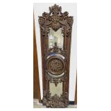 Ornate Carved Antique Full-Length Mirror with Floral Motifs
