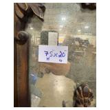 Ornate Carved Antique Full-Length Mirror with Floral Motifs