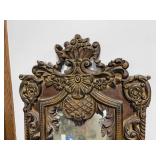 Ornate Carved Antique Full-Length Mirror with Floral Motifs
