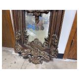 Ornate Carved Antique Full-Length Mirror with Floral Motifs