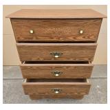 Five-Drawer Solid Wood Dresser with Ornamental Carving