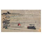 Collection of Fishing Rods with Daiwa Minicast Reel and Case