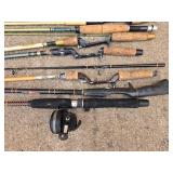 Collection of Fishing Rods with Daiwa Minicast Reel and Case