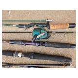 Collection of Fishing Rods with Daiwa Minicast Reel and Case
