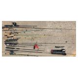 Collection of Fishing Rods with Daiwa Minicast Reel and Case