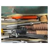 Large Collection of Hand Tools and Accessories in Metal Tool Chest