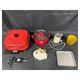 Vintage Electric Cooking Appliance Set: Skillet, Rice Cooker, Grinder, and More