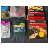 Comprehensive Tool and Supply Collection Including Craftsman Rotary Tool, Sanding Discs, and More