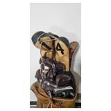 Set of Vintage Golf Clubs with Leather Bag