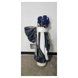 Used Set of Golf Clubs with Leather Golf Bag