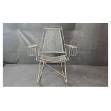 Vintage Metal Lawn Chair and Plastic Side Table/Stool