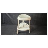 Vintage Metal Lawn Chair and Plastic Side Table/Stool