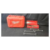 Large Collection of Assorted Hand Tools with Red Toolboxes - Milwaukee and SK Tools