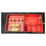Vintage Travel Bar Set with Glassware and Tools
