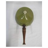 Vintage Green Fondue with Sterno with  8 wood Handled Fondue Forks