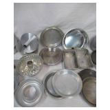 Lot of Vintage cake pans. Various kinds and sizes.