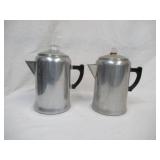 2 Vintage Aluminum Prisella Ware Coffee Pots