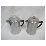 2 Vintage Aluminum Prisella Ware Coffee Pots