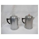 2 Vintage Aluminum Prisella Ware Coffee Pots