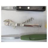 Lot of Vintage Baking, Serving & Cutting Utensils, Strainers, Rolling Pin, Beaters, and more.