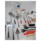 Lot of Vintage Utensils. Some with wood handles.