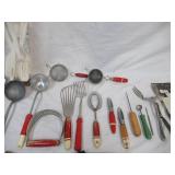 Lot of Vintage Utensils. Some with wood handles.