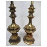 Vintage Pair Brass Table Top Lamps.