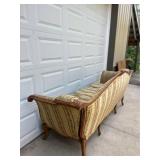 Vintage Sofa with wood trim. 89" long.