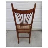 Vintage Oak Dinette/Occasional Chair with cane seat.