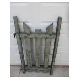 Vintage hand crafted primitive wood garden gate.