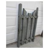 Vintage hand crafted primitive wood garden gate.