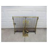 Fireplace Screen and Fireplace Tools
