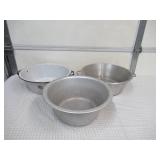 3 Vintage Galvanized Metal Wash Tubs. 1 is Enamelware.