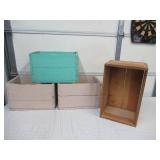 Lot of 4 Vintage painted Wood boxes