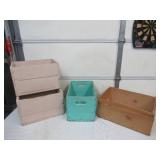 Lot of 4 Vintage painted Wood boxes