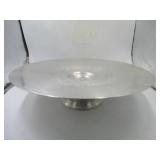 Vintage hammered aluminum lazy Suzan pedestal tray.