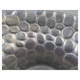 Vintage hammered aluminum lazy Suzan pedestal tray.