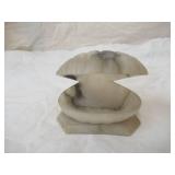 Vintage Alabaster Marble Carved Clam Shell Dish