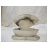 Vintage Alabaster Marble Carved Clam Shell Dish